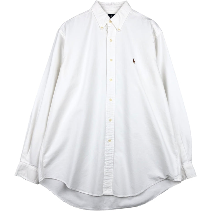 Ralph Lauren YARMOUTH long sleeve button down shirt, men's XL size cotton white type Vintage Second Hand