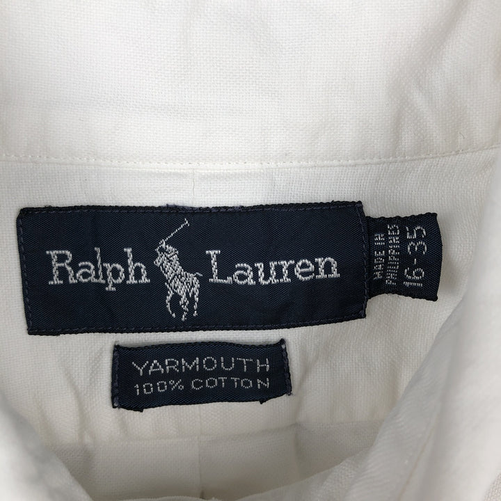 Ralph Lauren YARMOUTH long sleeve button down shirt, men's XL size cotton white type Vintage Second Hand
