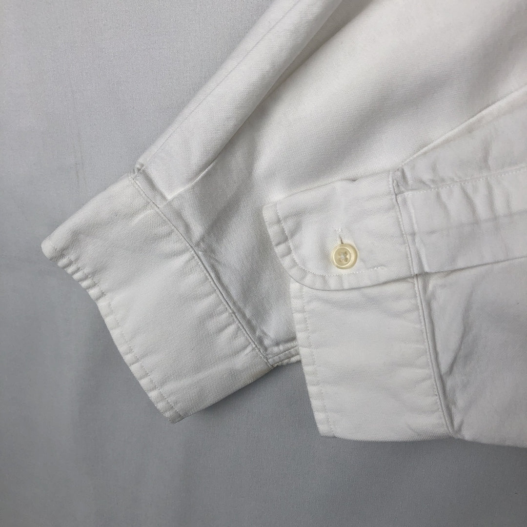 Ralph Lauren YARMOUTH long sleeve button down shirt, men's XL size cotton white type Vintage Second Hand