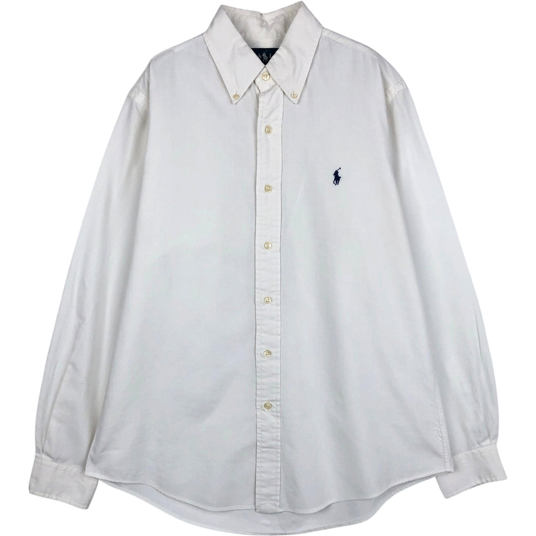 Ralph Lauren CUSTOM FIT long sleeve button down shirt, men's size M cotton white type Vintage Second Hand