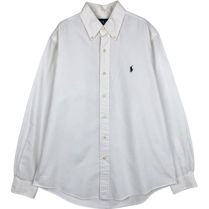 Ralph Lauren CUSTOM FIT long sleeve button down shirt, men's size M cotton white type Vintage Second Hand