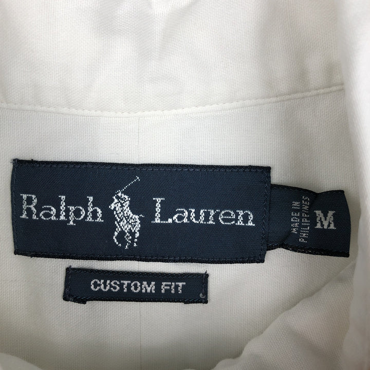 Ralph Lauren CUSTOM FIT long sleeve button down shirt, men's size M cotton white type Vintage Second Hand