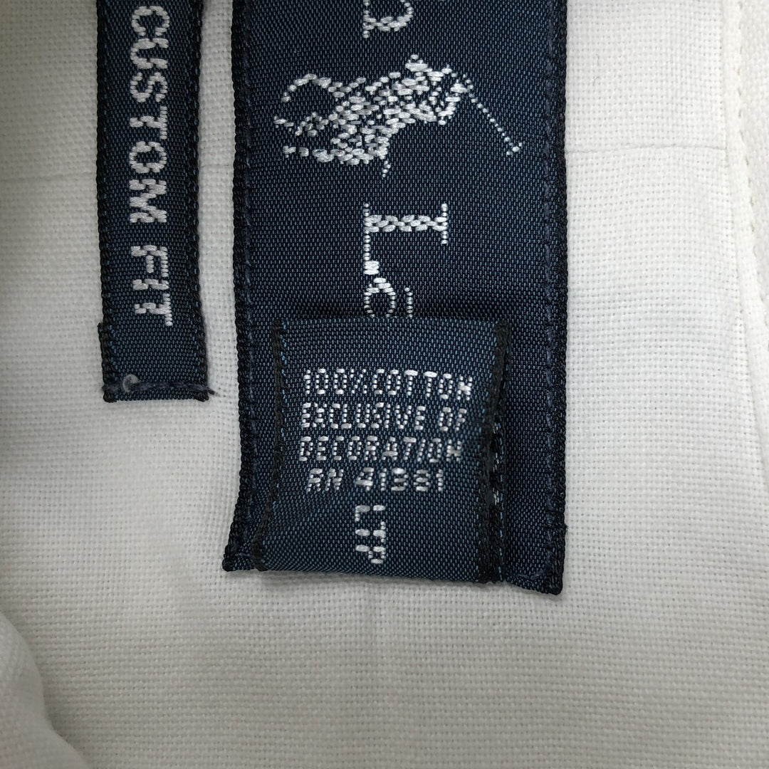 Ralph Lauren CUSTOM FIT long sleeve button down shirt, men's size M cotton white type Vintage Second Hand