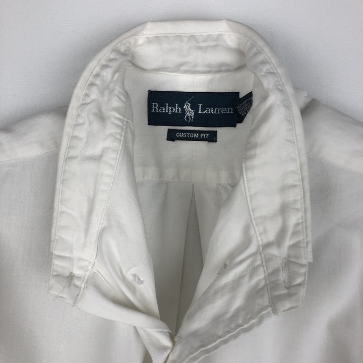 Ralph Lauren CUSTOM FIT long sleeve button down shirt, men's size M cotton white type Vintage Second Hand