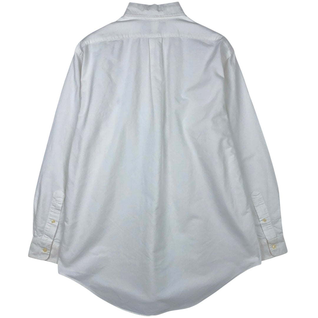 Ralph Lauren YARMOUTH long sleeve button down shirt, men's size L cotton white type Vintage Second Hand