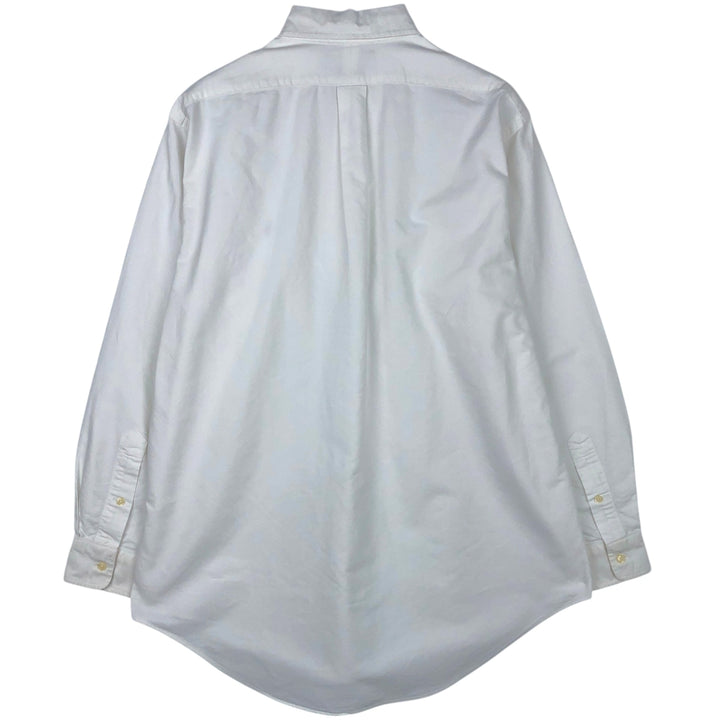 Ralph Lauren YARMOUTH long sleeve button down shirt, men's size L cotton white type Vintage Second Hand