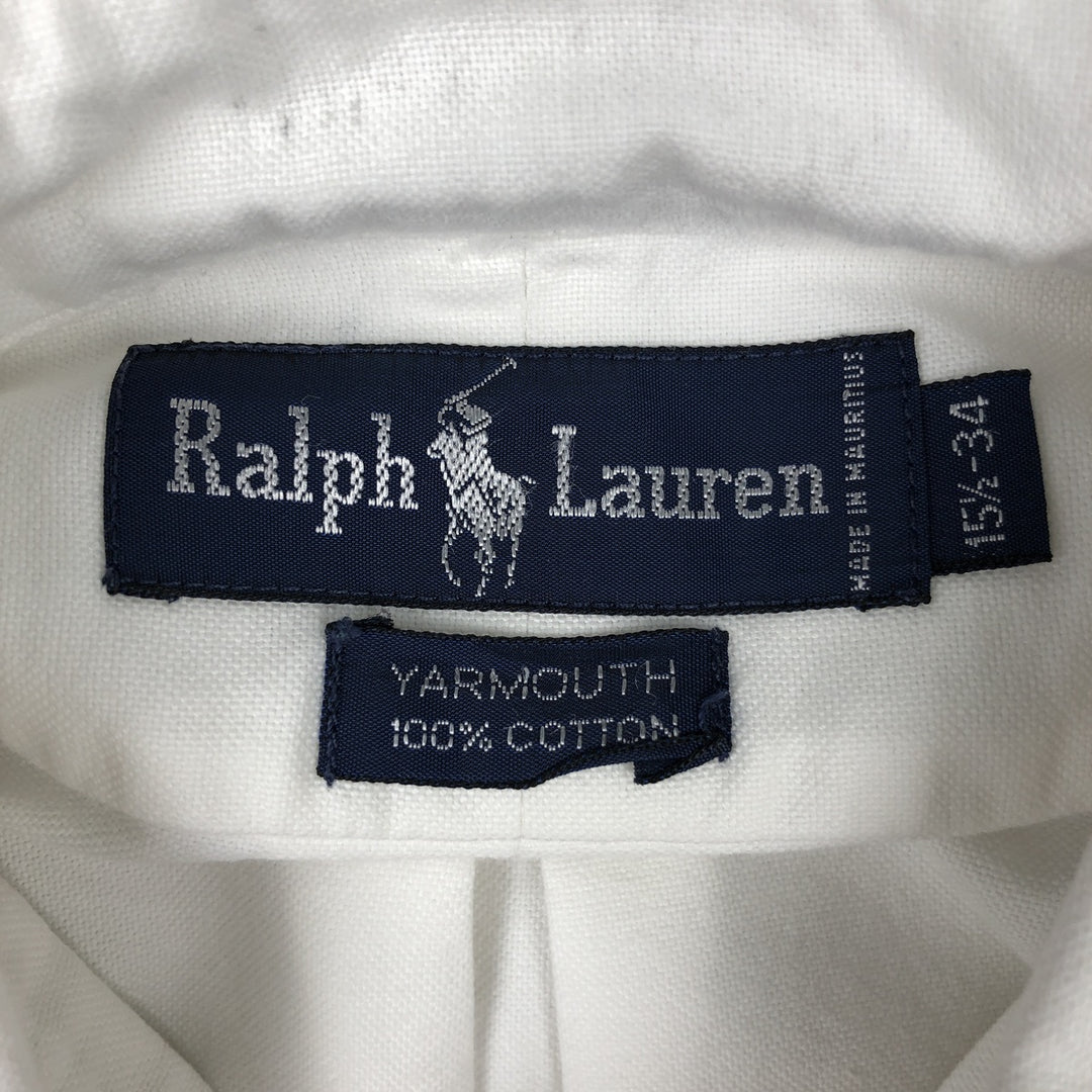Ralph Lauren YARMOUTH long sleeve button down shirt, men's size L cotton white type Vintage Second Hand
