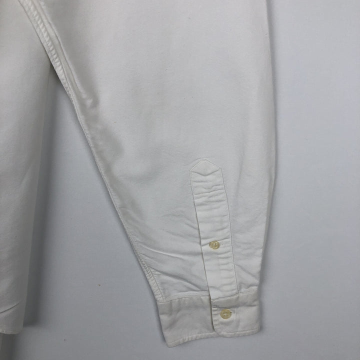 Ralph Lauren YARMOUTH long sleeve button down shirt, men's size L cotton white type Vintage Second Hand