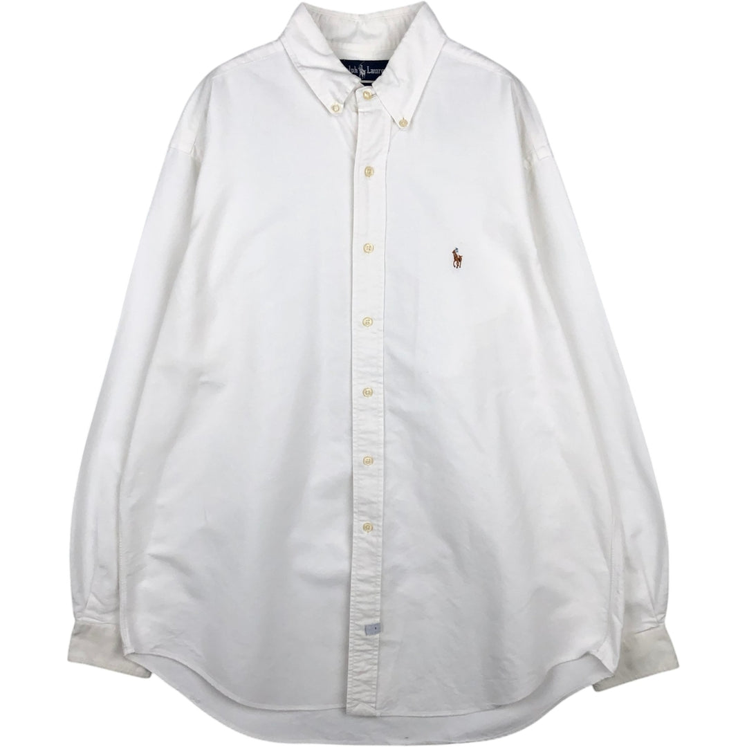 Ralph Lauren long sleeve button down shirt, men's XL size cotton white type Vintage Second Hand