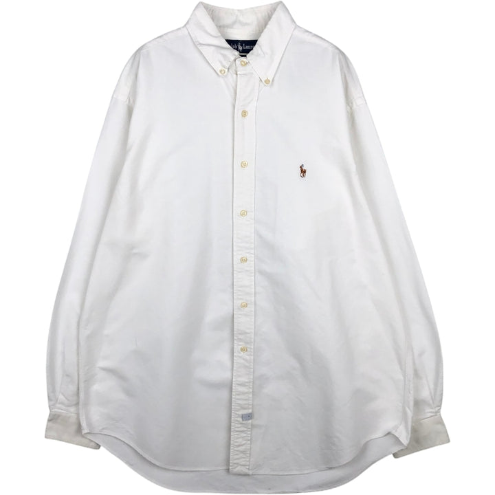 Ralph Lauren long sleeve button down shirt, men's XL size cotton white type Vintage Second Hand