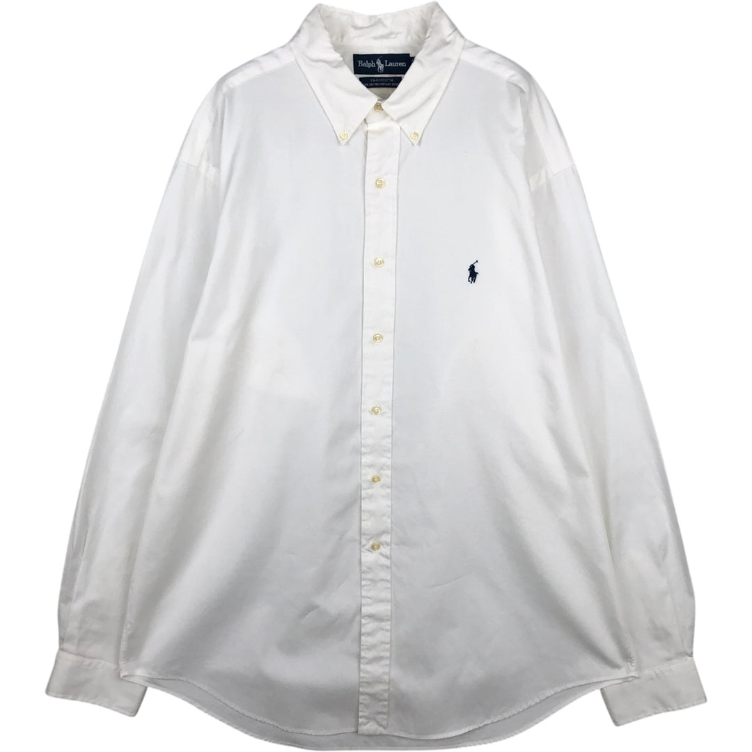 Ralph Lauren YARMOUTH long sleeve button down shirt, men's XL size cotton white type Vintage Second Hand