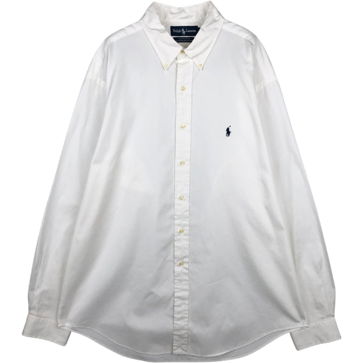 Ralph Lauren YARMOUTH long sleeve button down shirt, men's XL size cotton white type Vintage Second Hand