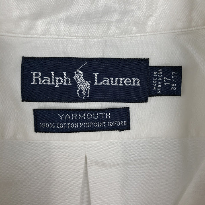 Ralph Lauren YARMOUTH long sleeve button down shirt, men's XL size cotton white type Vintage Second Hand