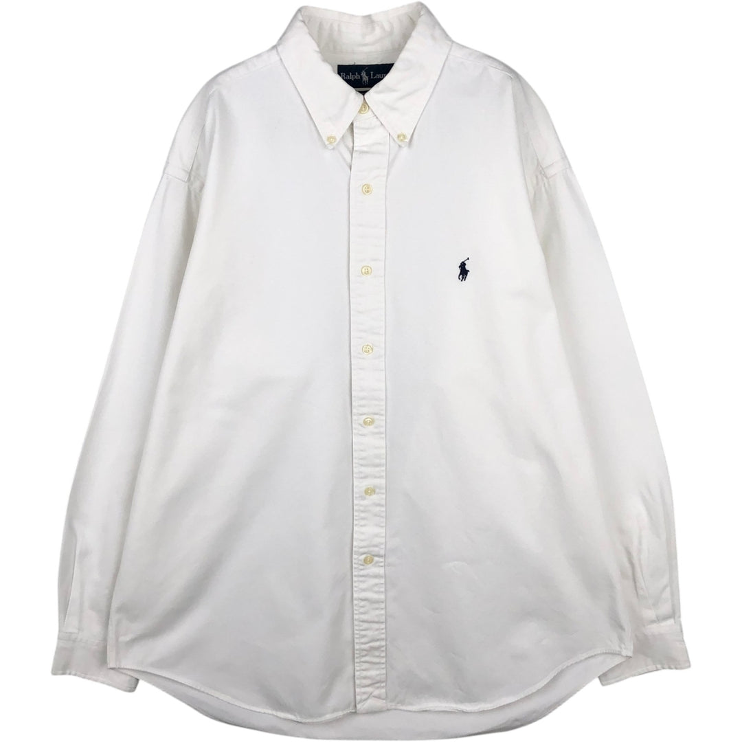 Ralph Lauren BLAKE long sleeve button down shirt, men's size L cotton white type Vintage Second Hand