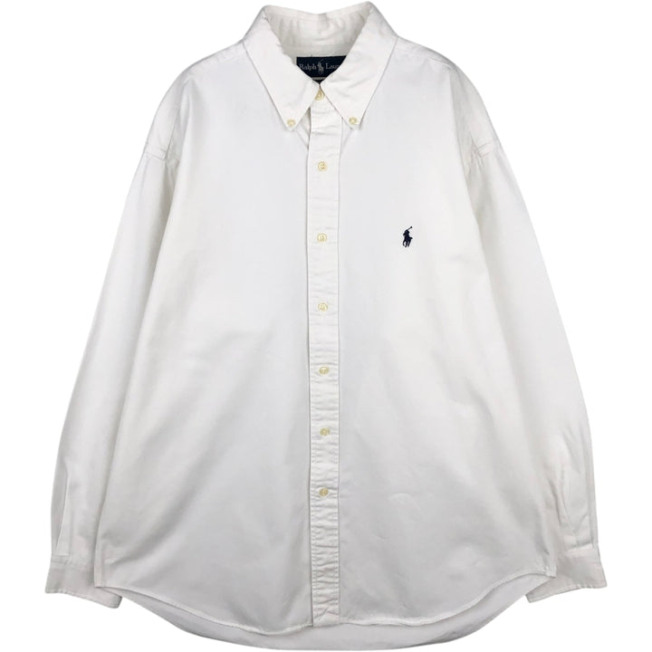 Ralph Lauren BLAKE long sleeve button down shirt, men's size L cotton white type Vintage Second Hand