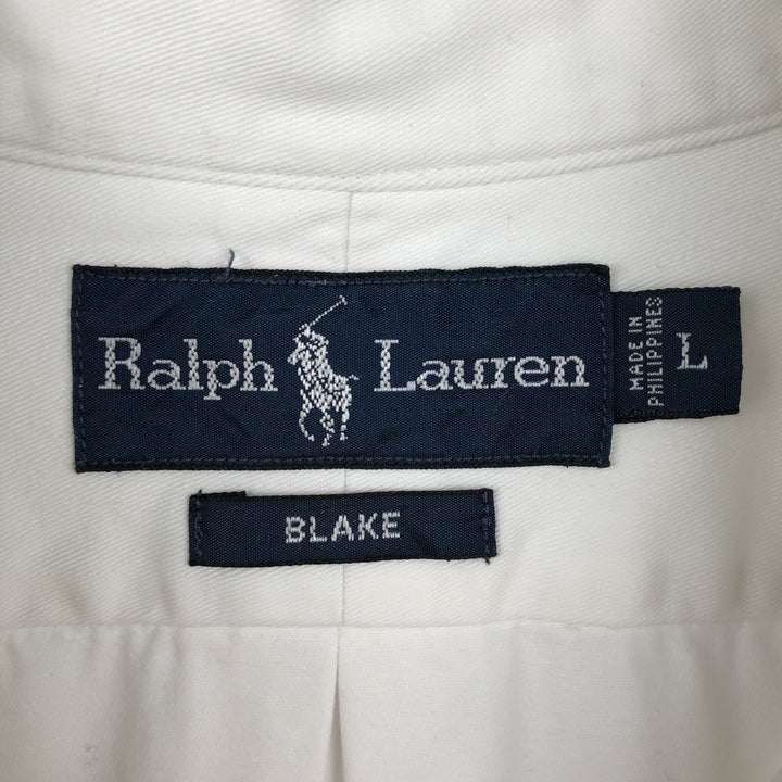 Ralph Lauren BLAKE long sleeve button down shirt, men's size L cotton white type Vintage Second Hand