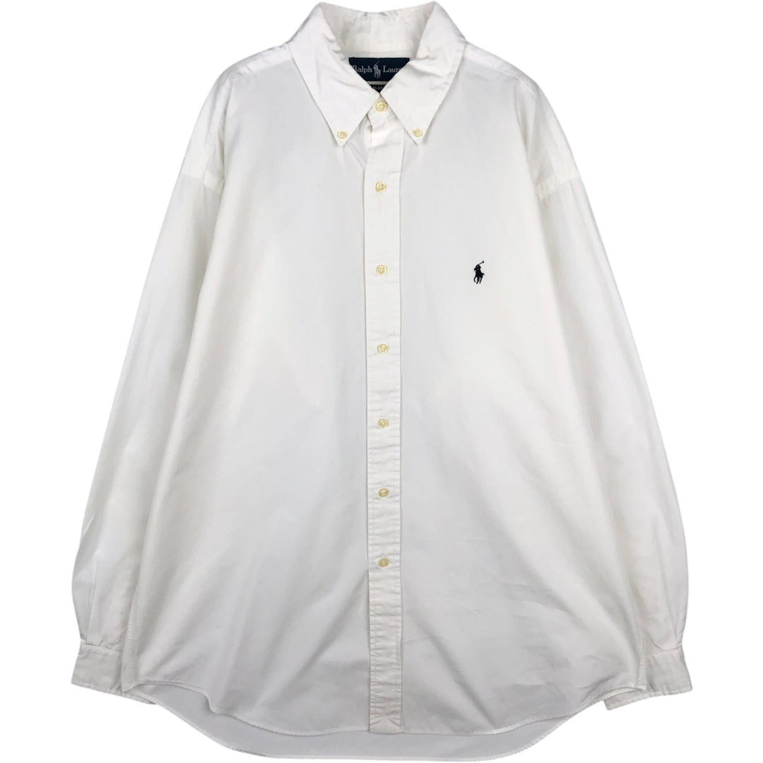 Ralph Lauren BLAKE long sleeve button down shirt, men's size L cotton white type Vintage Second Hand