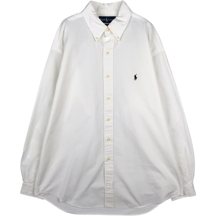 Ralph Lauren BLAKE long sleeve button down shirt, men's size L cotton white type Vintage Second Hand