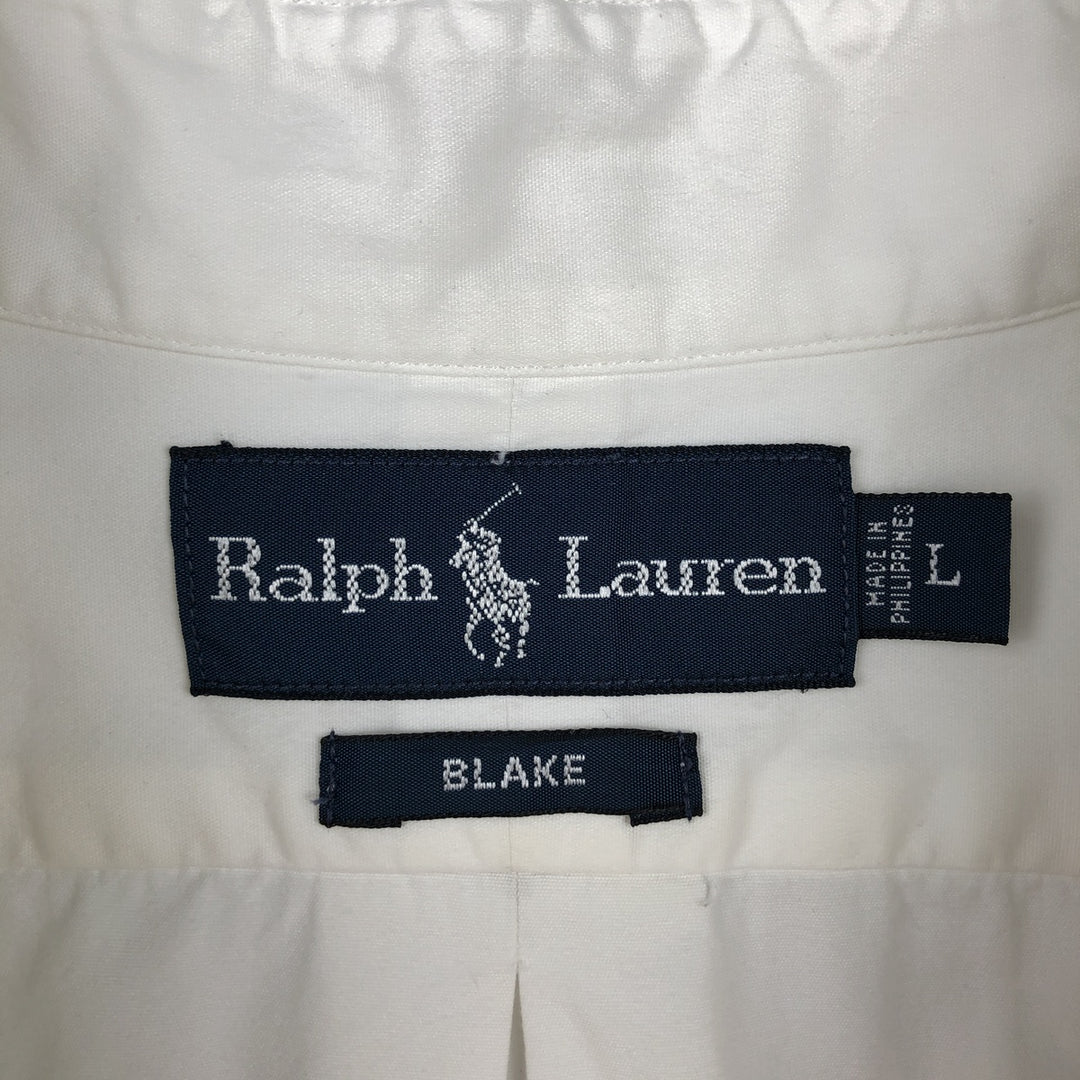 Ralph Lauren BLAKE long sleeve button down shirt, men's size L cotton white type Vintage Second Hand