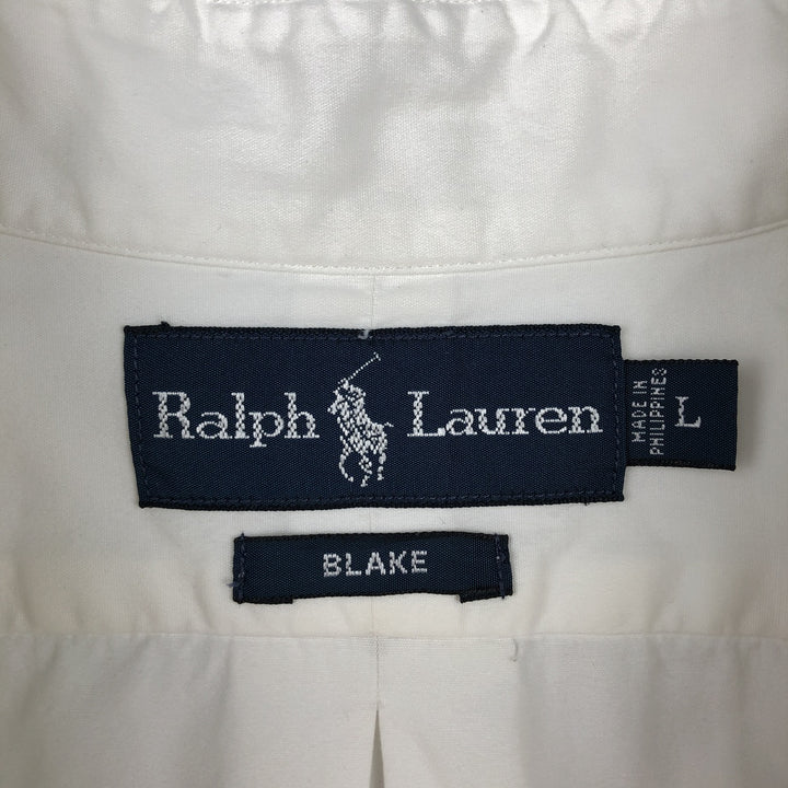 Ralph Lauren BLAKE long sleeve button down shirt, men's size L cotton white type Vintage Second Hand