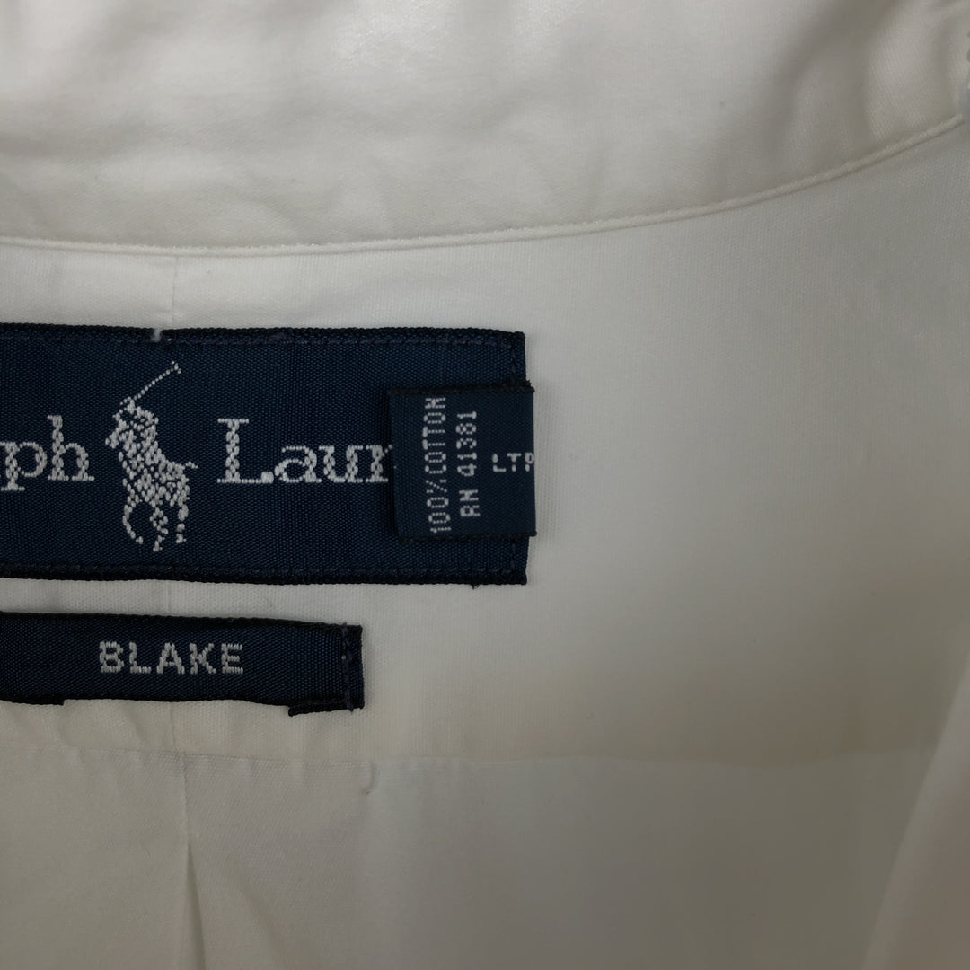 Ralph Lauren BLAKE long sleeve button down shirt, men's size L cotton white type Vintage Second Hand