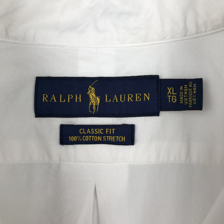 Ralph Lauren Classic Fit Long Sleeve Button Down Shirt Men's XL cotton white type Vintage Second Hand