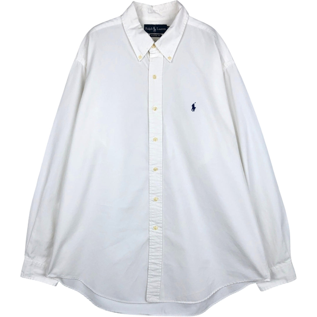 Ralph Lauren Classic Fit Long Sleeve Button Down Shirt Men's XL cotton white type Vintage Second Hand