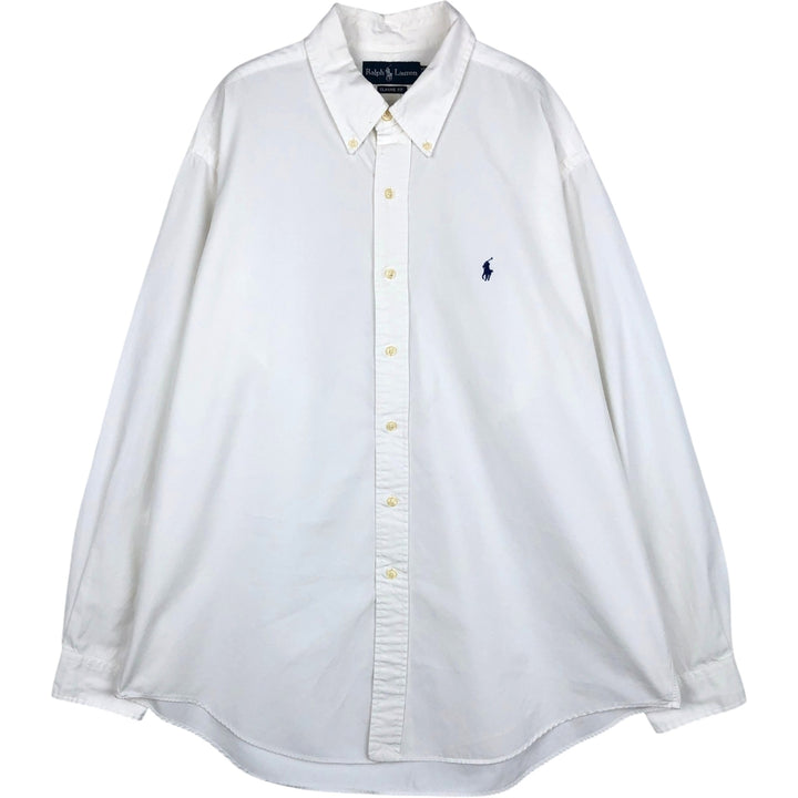 Ralph Lauren Classic Fit Long Sleeve Button Down Shirt Men's XL cotton white type Vintage Second Hand