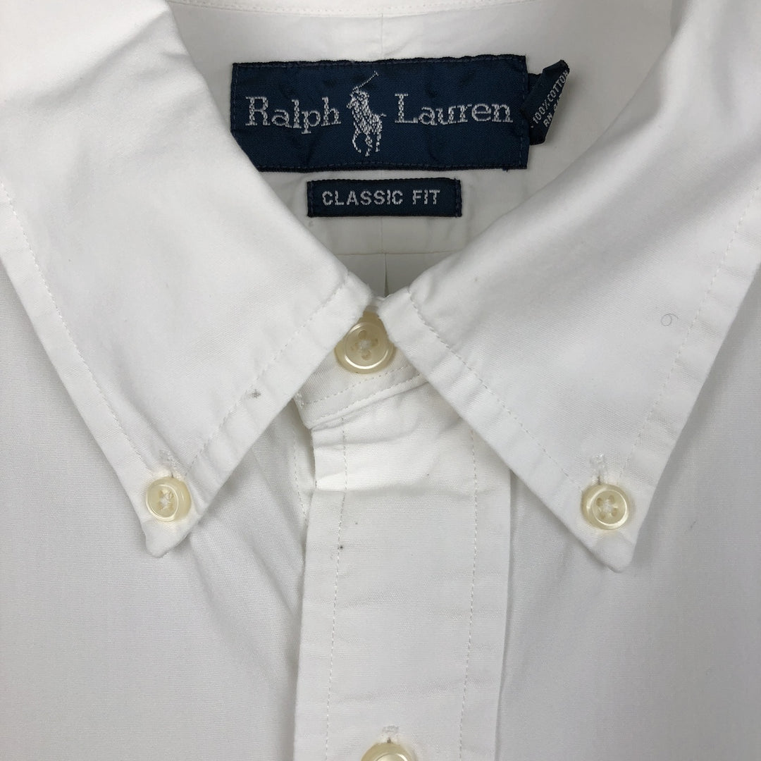 Ralph Lauren Classic Fit Long Sleeve Button Down Shirt Men's XL cotton white type Vintage Second Hand