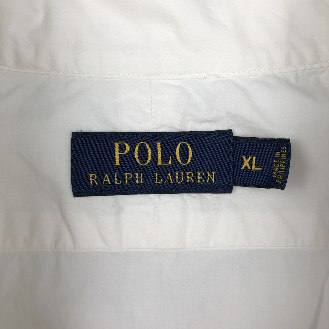 Ralph Lauren POLO RALPH LAUREN Long-Sleeve Cotton Shirt, Men's Size XL (approx.) cotton white type Vintage Second Hand