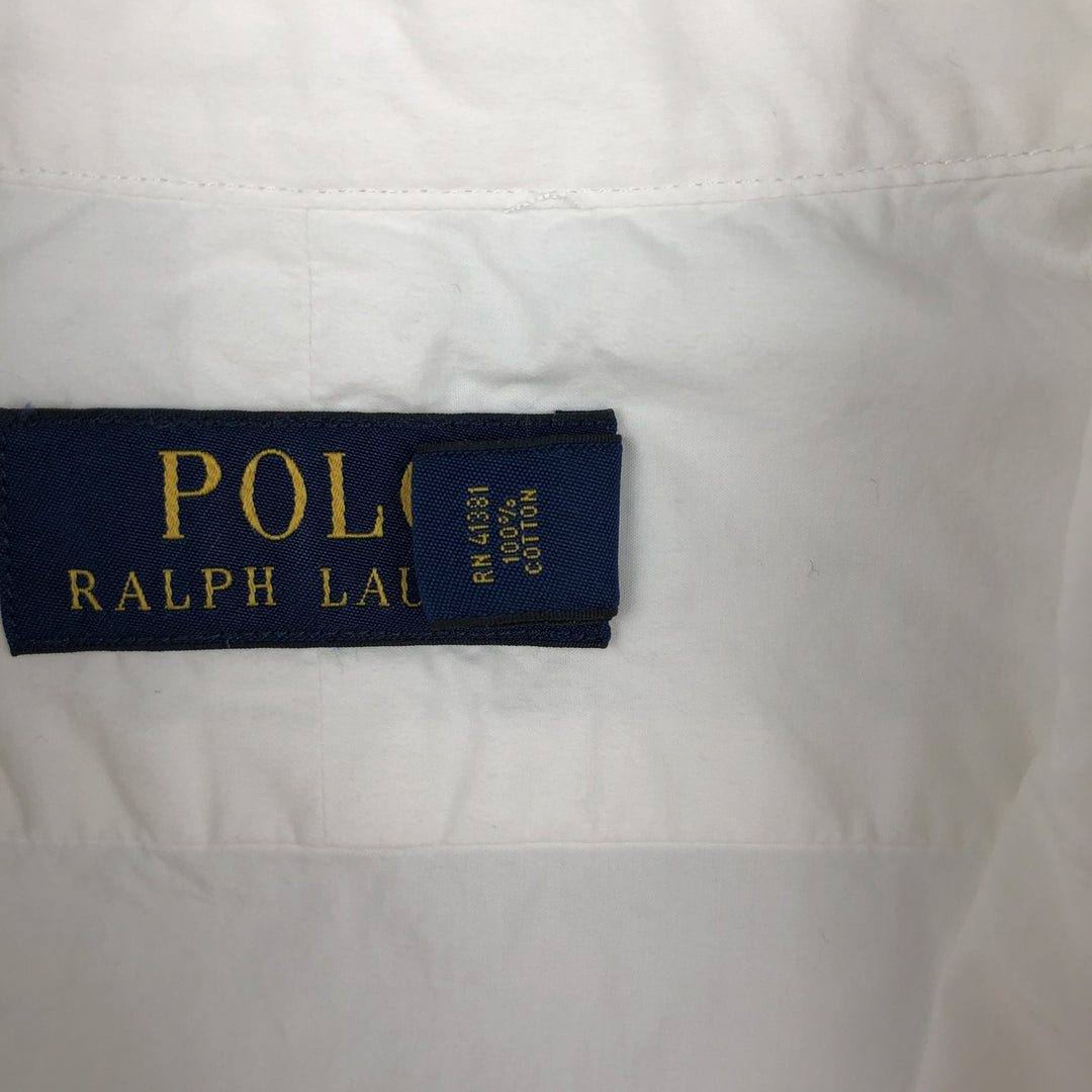 Ralph Lauren POLO RALPH LAUREN Long-Sleeve Cotton Shirt, Men's Size XL (approx.) cotton white type Vintage Second Hand