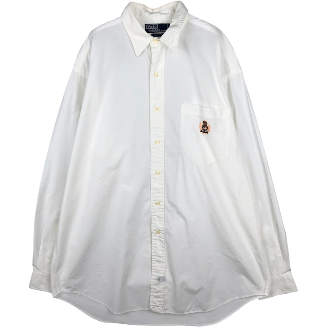 Ralph Lauren POLO by Ralph Lauren long sleeve cotton shirt, men's size L cotton white type Vintage Second Hand