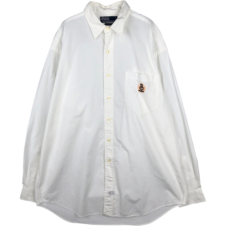 Ralph Lauren POLO by Ralph Lauren long sleeve cotton shirt, men's size L cotton white type Vintage Second Hand