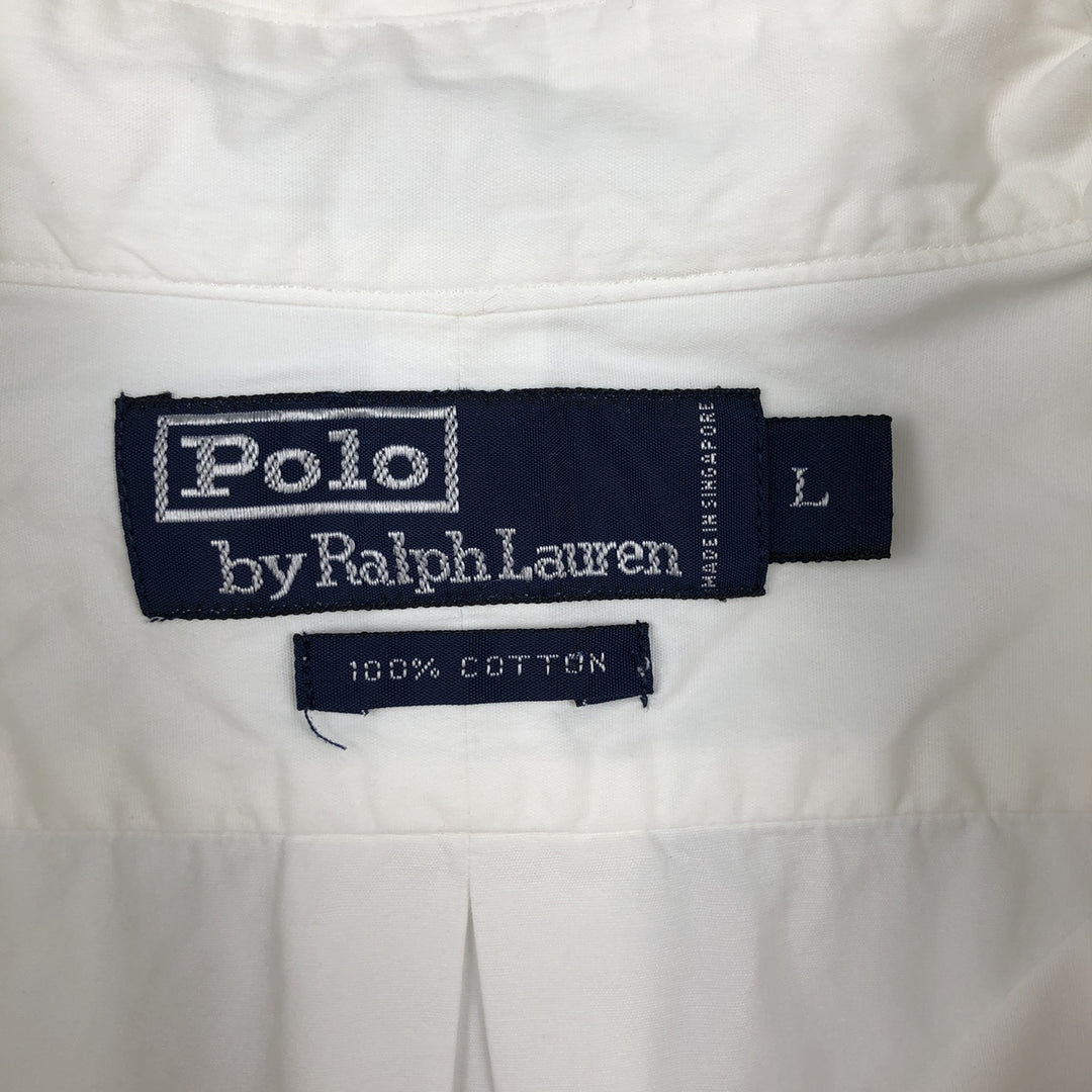 Ralph Lauren POLO by Ralph Lauren long sleeve cotton shirt, men's size L cotton white type Vintage Second Hand