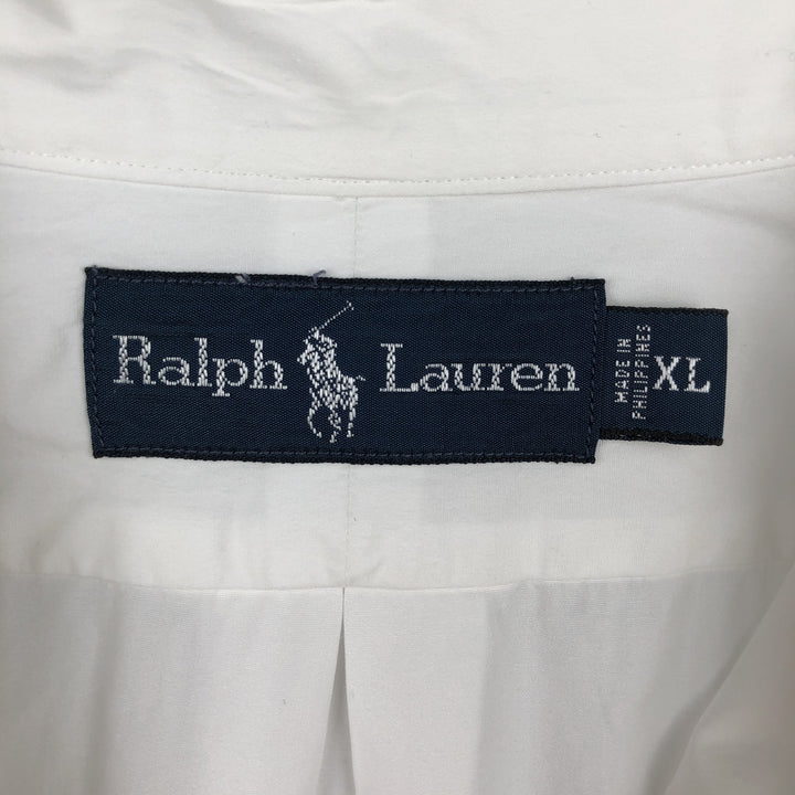 Ralph Lauren long sleeve button down shirt, men's XL size cotton white type Vintage Second Hand