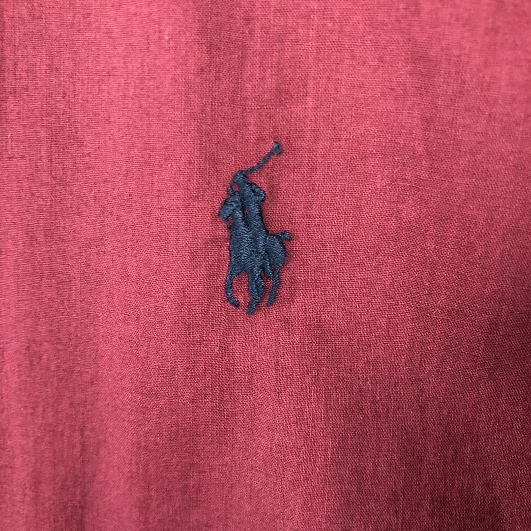 Ralph Lauren long sleeve button down shirt, men's size L cotton red type Vintage Second Hand