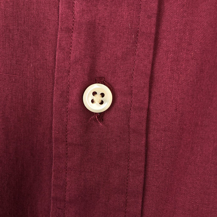 Ralph Lauren long sleeve button down shirt, men's size L cotton red type Vintage Second Hand
