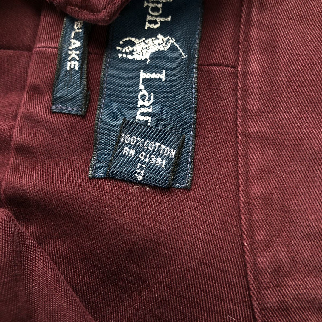 Ralph Lauren BLAKE long sleeve button down shirt, men's size M cotton red type reddish brown Vintage Second Hand