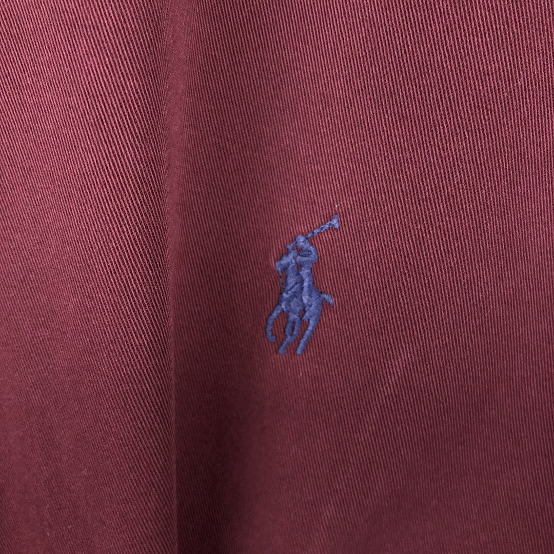 Ralph Lauren BLAKE long sleeve button down shirt, men's size M cotton red type reddish brown Vintage Second Hand