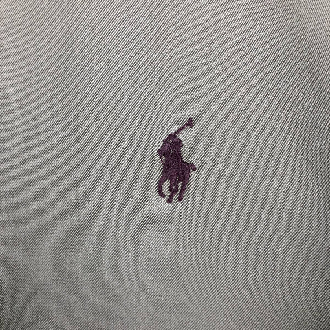 Ralph Lauren BLAKE long sleeve button down shirt, men's size M cotton beige type brown Vintage Second Hand
