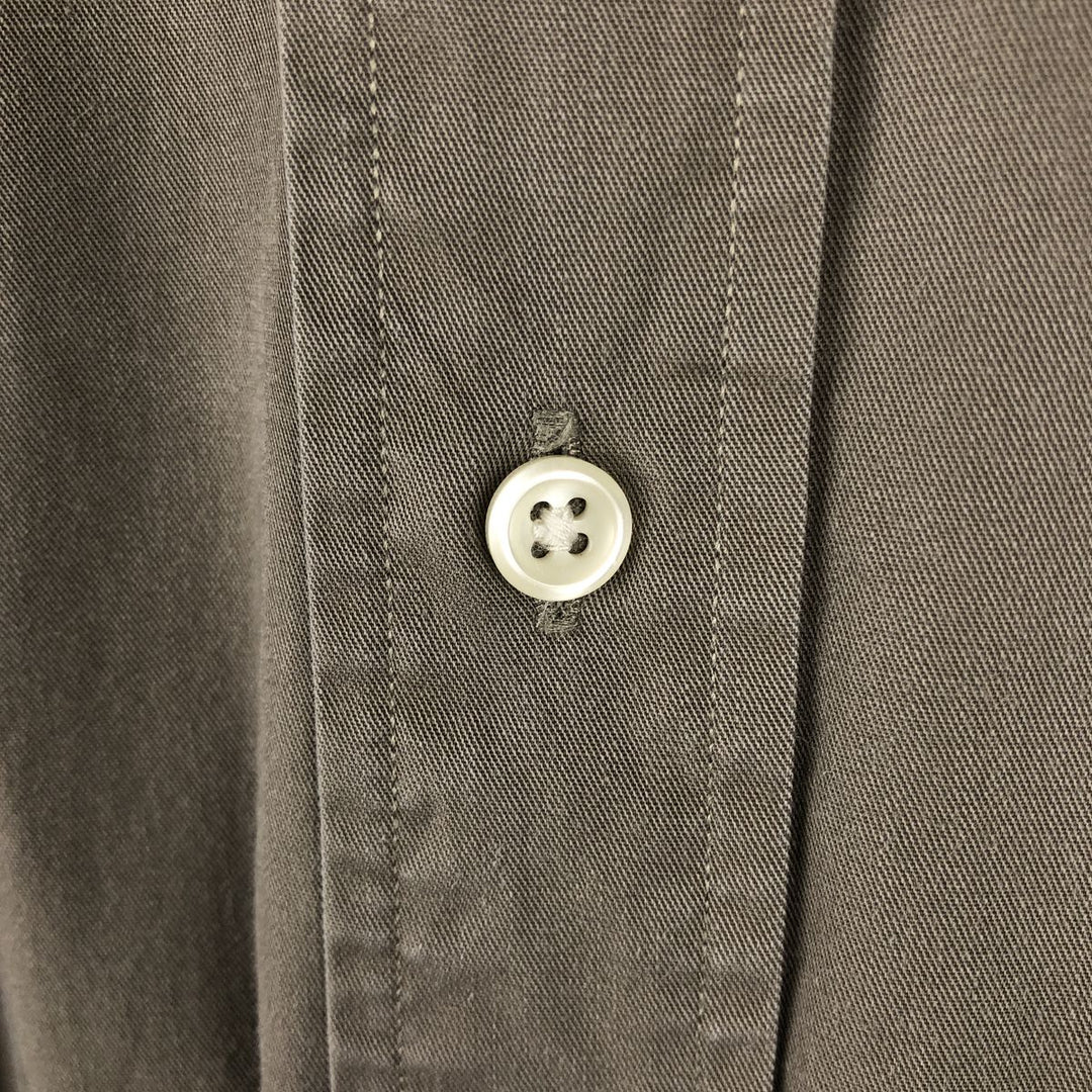 Ralph Lauren BLAKE long sleeve button down shirt, men's size M cotton beige type brown Vintage Second Hand