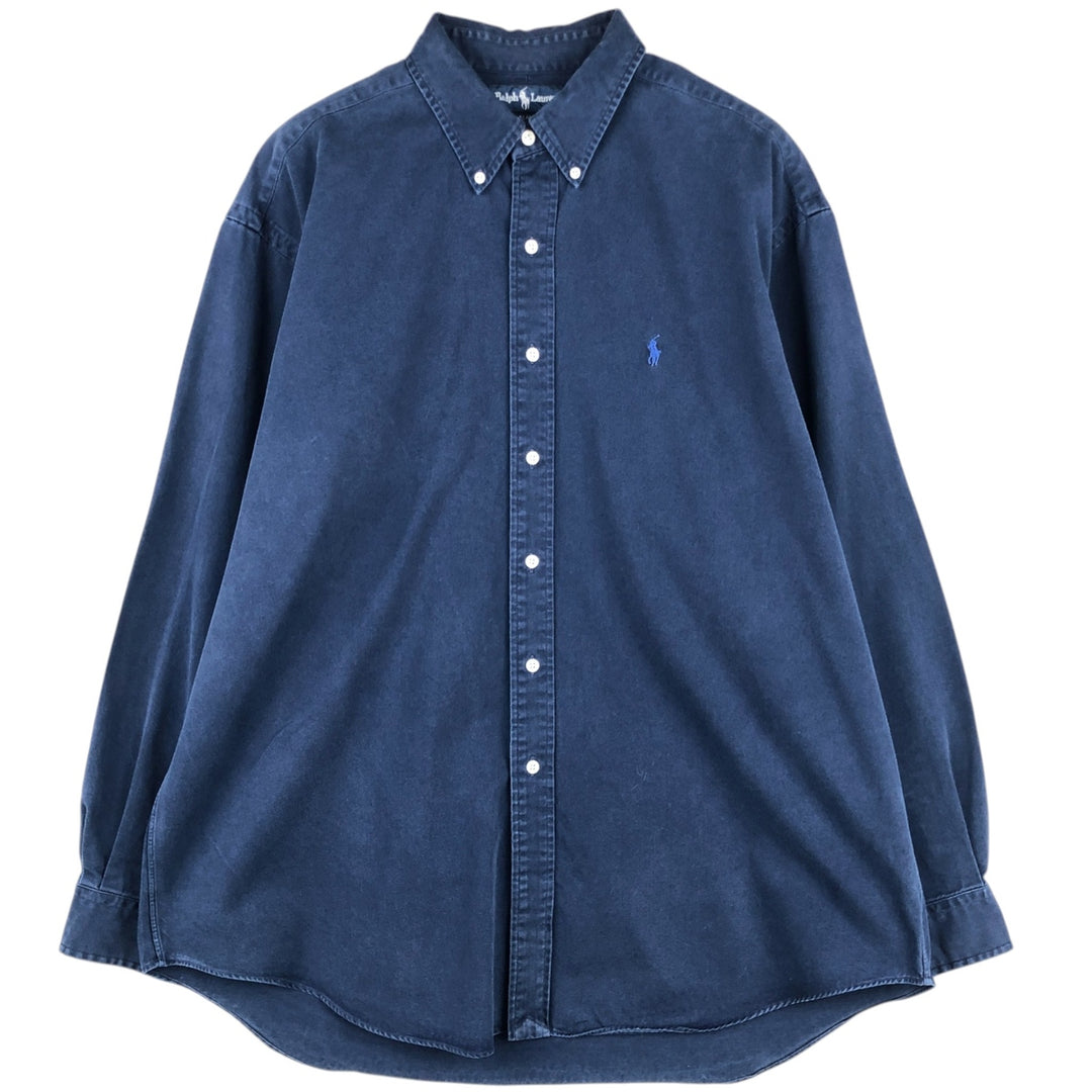 Ralph Lauren BLAKE long sleeve button down shirt, men's XL size cotton navy blue type Vintage Second Hand