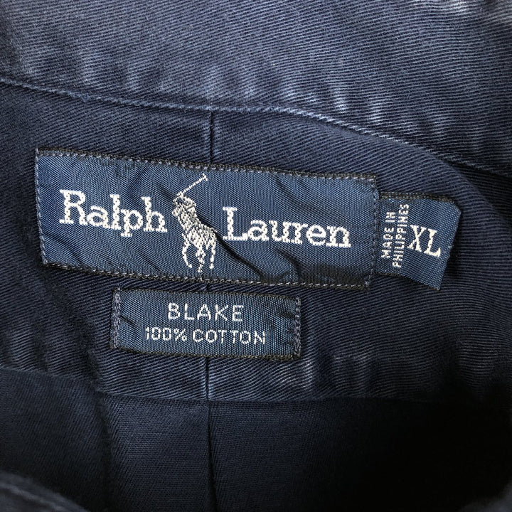 Ralph Lauren BLAKE long sleeve button down shirt, men's XL size cotton navy blue type Vintage Second Hand