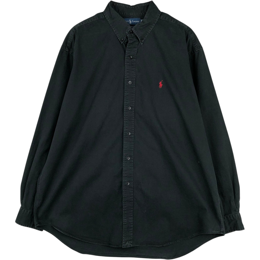 Ralph Lauren BLAKE long sleeve button down shirt, men's XL size cotton black type Vintage Second Hand