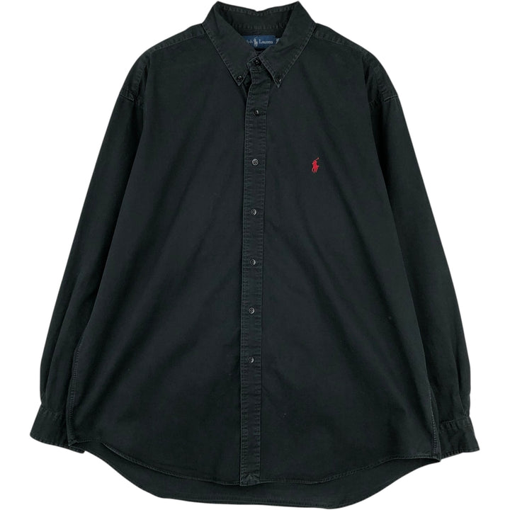 Ralph Lauren BLAKE long sleeve button down shirt, men's XL size cotton black type Vintage Second Hand