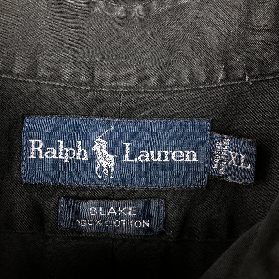 Ralph Lauren BLAKE long sleeve button down shirt, men's XL size cotton black type Vintage Second Hand