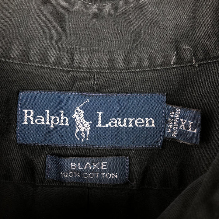 Ralph Lauren BLAKE long sleeve button down shirt, men's XL size cotton black type Vintage Second Hand
