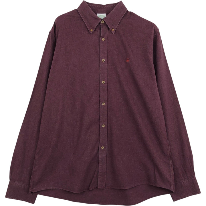 Brooks Brothers Est.1818 Milano Fit Long Sleeve Button Down Shirt, Men's Size L cotton wine-red Vintage Second Hand