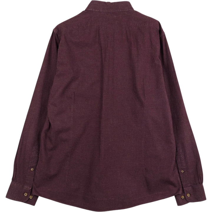 Brooks Brothers Est.1818 Milano Fit Long Sleeve Button Down Shirt, Men's Size L cotton wine-red Vintage Second Hand