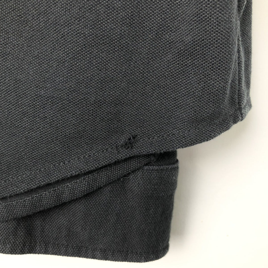 Ralph Lauren Knit Oxford pique long-sleeved button-down shirt, men's size L (approx.) cotton black type Vintage Second Hand
